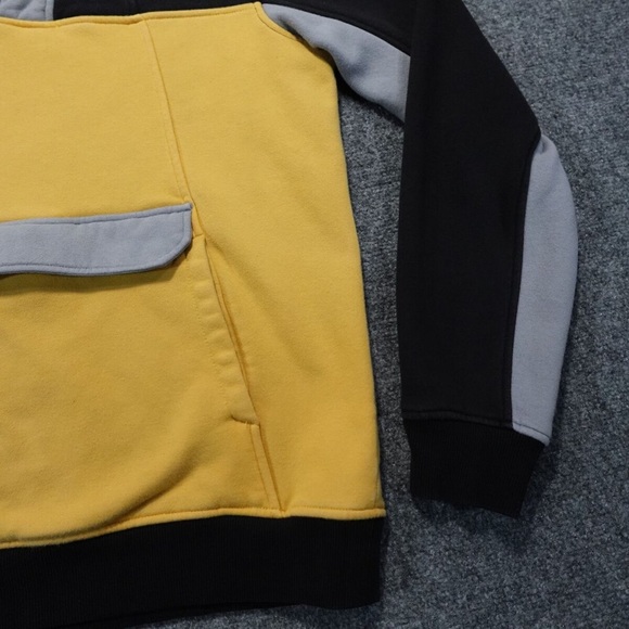 North Face Sweater Mens L Yellow Alphabet City Fleece Pullover Sweatshirt - Picture 3 of 8